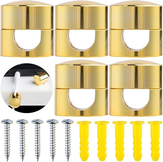 5 Sets Charger Holders for Cords, Gold Adjustable Cable Anchor Holders