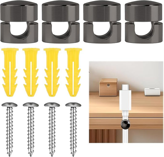 4Pcs Cord Holder for Nightstand, Black 4pcs