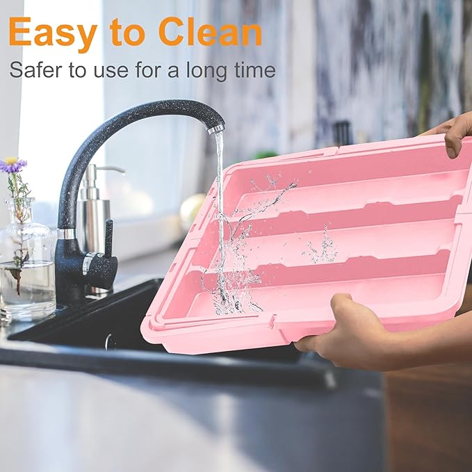 Utensil Drawer Organizer for Kitchen, Pink