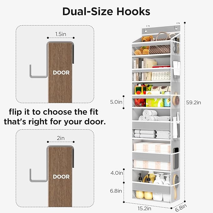 6 Tiers Over The Door Organizer, 1 Grey