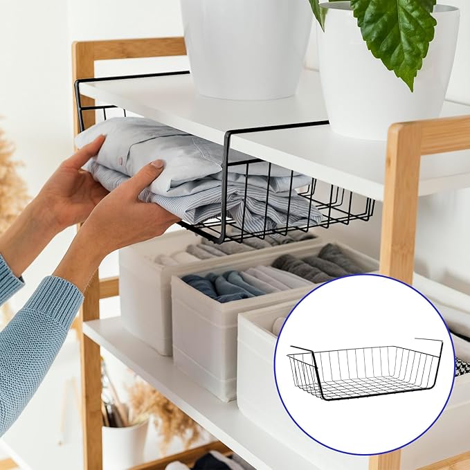 8 Pack Hanging Under Shelf Storage Basket