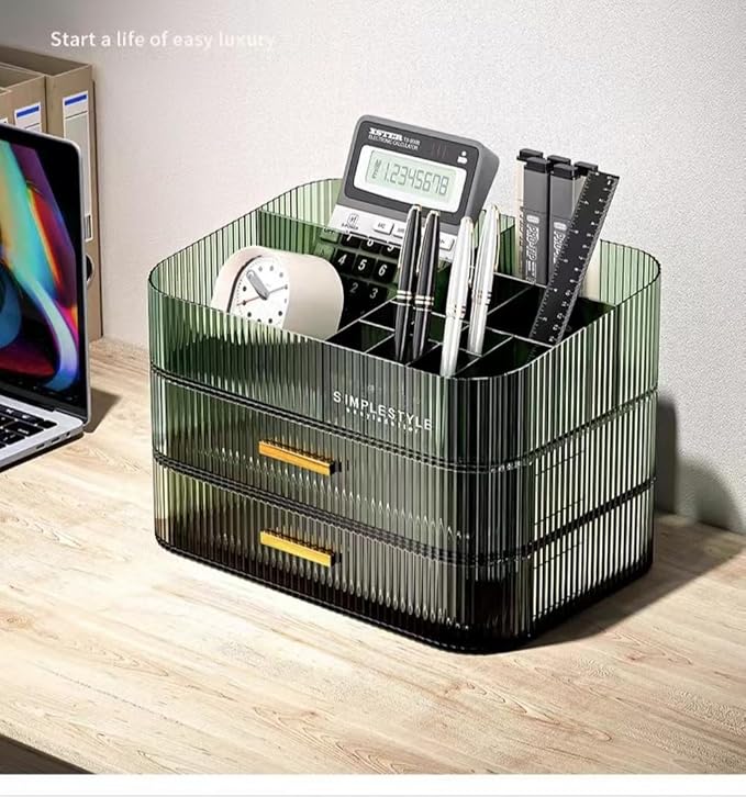 Makeup Organizer with Stackable Drawers, Green