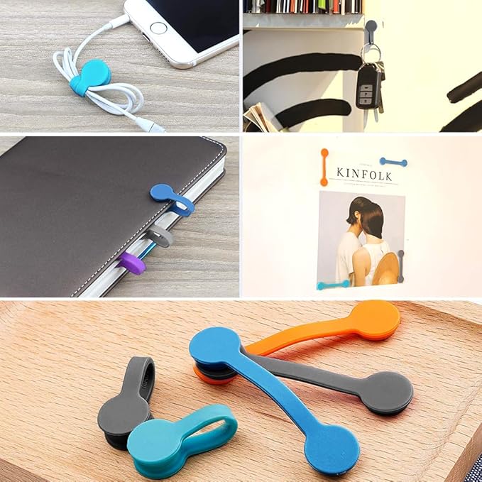 Magnetic Cable Ties 10-Pack 5 Colors