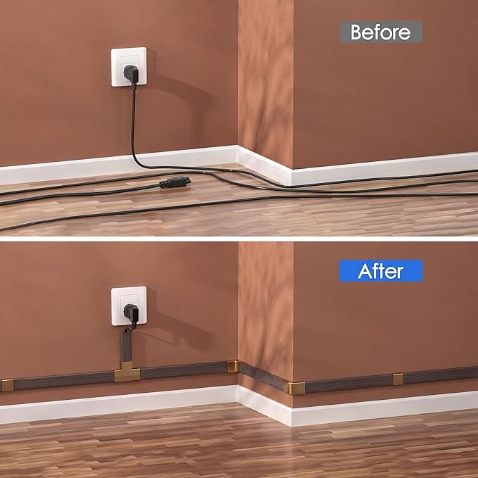TV Cord Hider, 125in Cord Cover, Large Cable Hider, Cherry