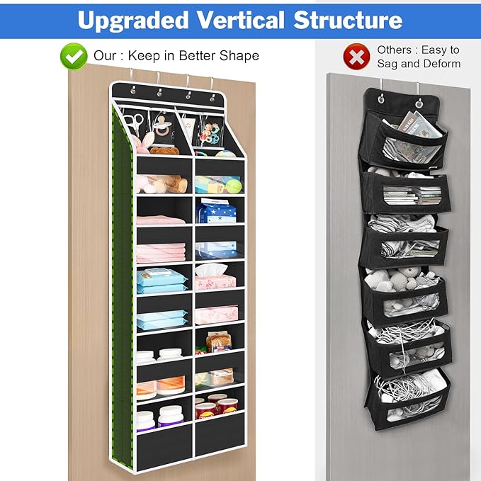 6-Shelf Over Door Hanging Organizer Fabric Door Storage for Baby Nursery Nursery