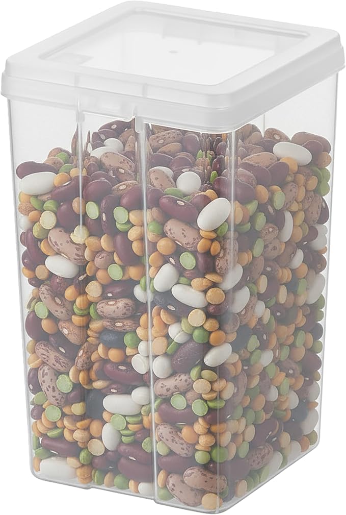 IRIS USA Food Storage Containers with Flip-Top Lid, 2.7 Qt - 6 Pack, Clear Stackable Food Containers for Kitchen & Pantry Organization, BPA-Free, Food Grade Plastic For Flour, Sugar, Dry Food, Grain