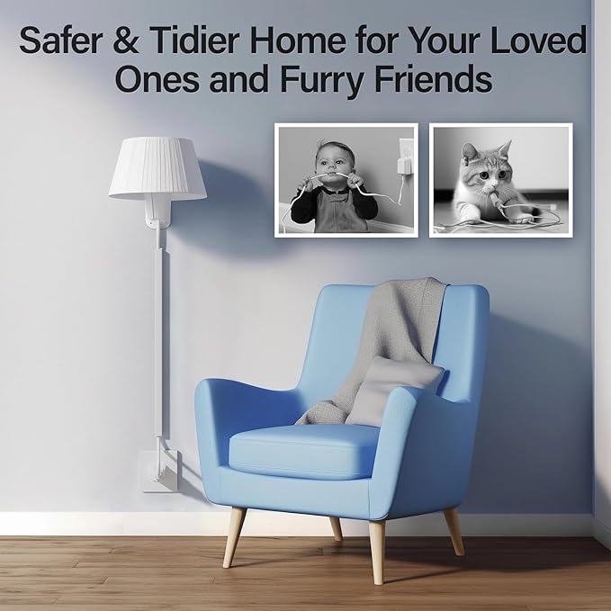 56.7in Cord Hider, Cord Covers for 1-2 Wires on Wall, One-Cord Cable Hider