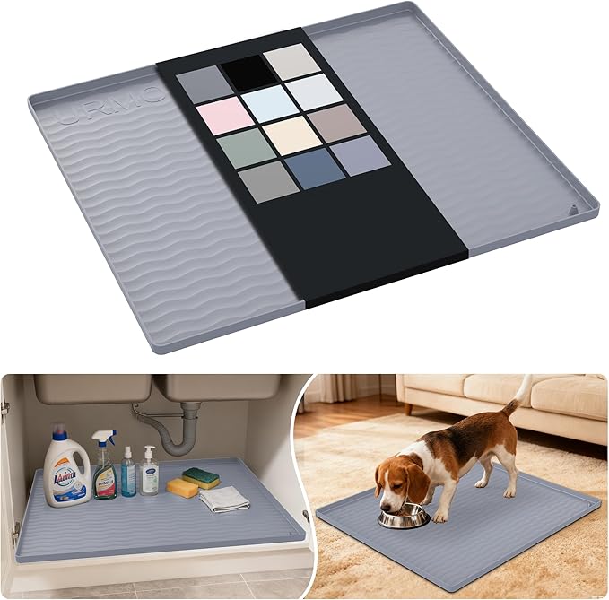 Waterproof Silicone Under Sink Mat 25'' x 22'' Shelf Liner for Kitchen