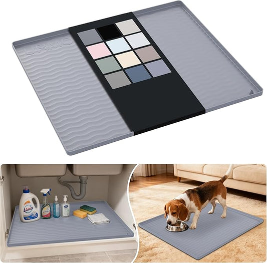 Waterproof Silicone Under Sink Mat 25'' x 22'' Shelf Liner for Kitchen