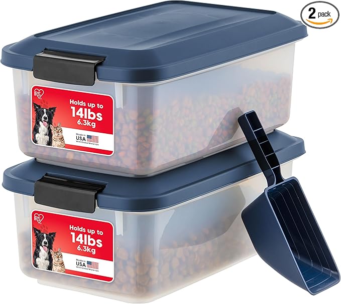 USA WeatherPro Airtight Pet Food Storage Container, Up to 14 lbs, Navy
