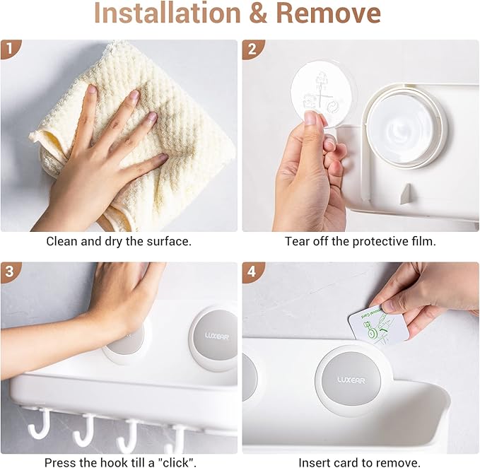 Shower Caddy Suction Cup NO-Drilling Removable Bathroom Shower Shelf Powerful
