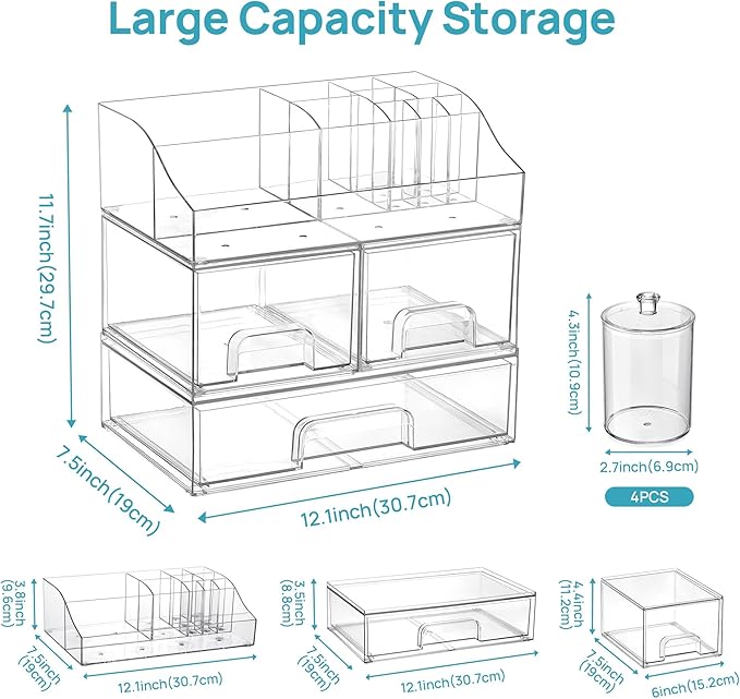 8 PCS Bathroom Countertop Organizer