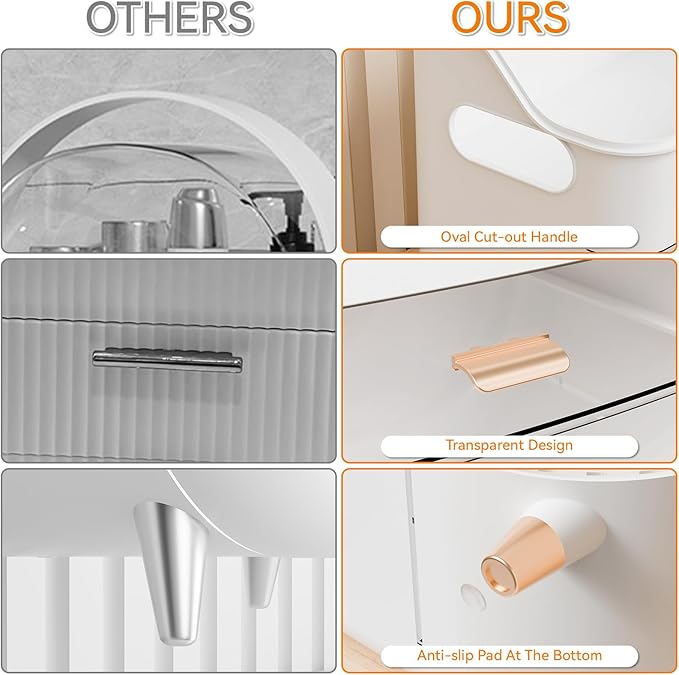 Yieach White Make up Organizers for Counter,Vanity and Dresser,Bathroom Makeup Organizer Countertop,Large Makeup Storage Organizer for Hair Tool,Beauty Products,Skin Care and Cosmetic Display Cases