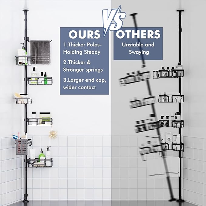 Shower Caddy Organizer Tension Pole
