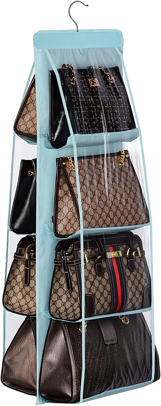 Handbag Hanging Purse Organizer for Closet, Light Blue