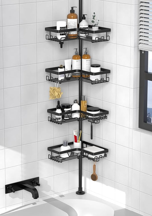 Corner Shower Caddy Tension Pole, Shower Tension Rod Organizer