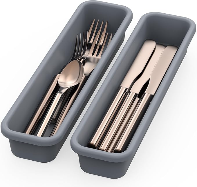 2 Pack Silicone Silverware Organizer