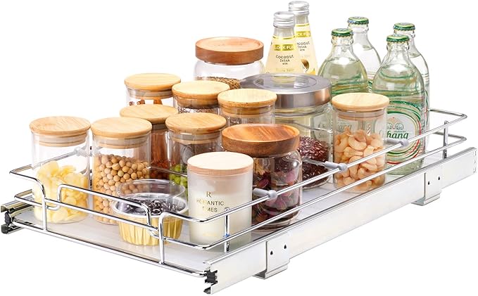 12.5"Wx21"Dx3.5"H Pull Out Cabinet Organizer