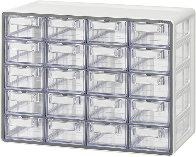 Blue Ginkgo Small 20-Drawer Cabinet, Made in Korea, Gray