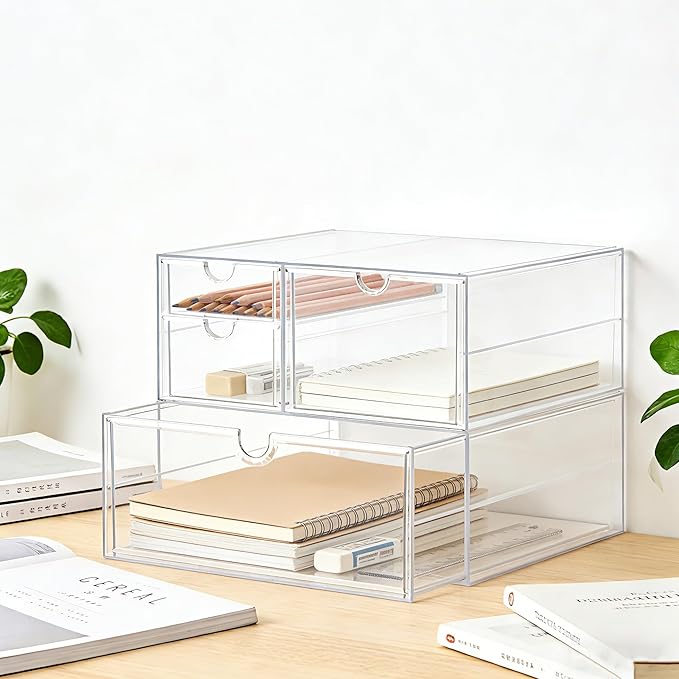 Acrylic Drawer Makeup Organizer with 4 Drawers