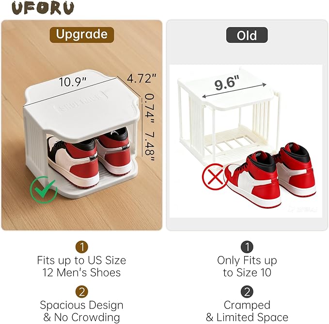 Vertical Shoe Rack, 6 Tiers Stackable Shoe Rack for Closet