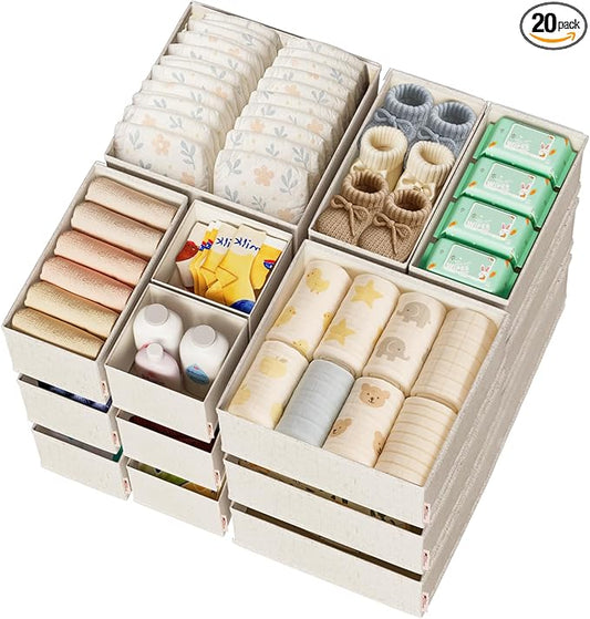 Cotton Linen Drawer Organizers for Baby Clothes