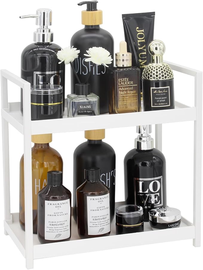2-Tier Countertop Organizer for Bathroom, White