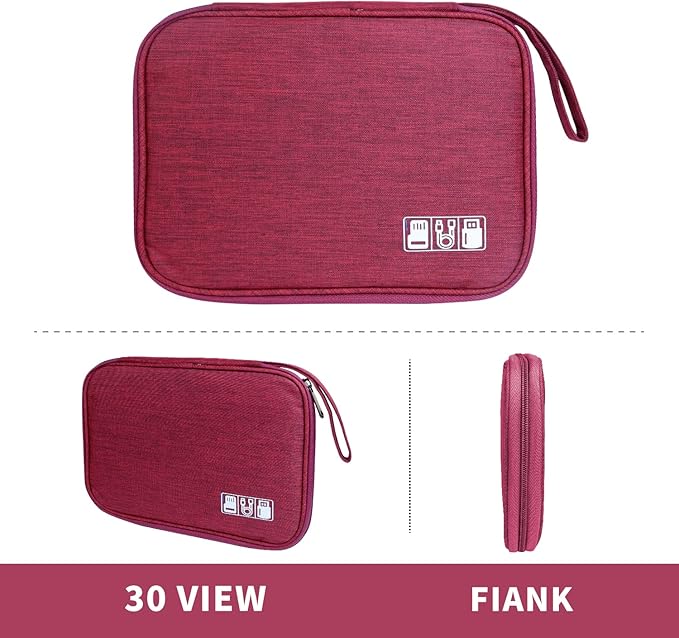 Electronics Travel Organizer, Business -Wine Red