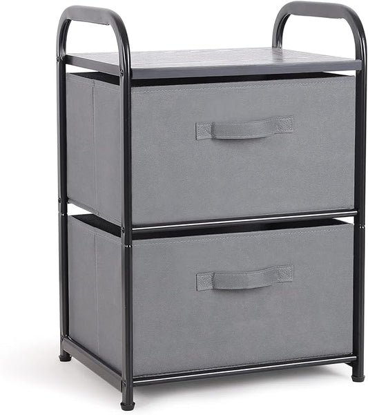 Dresser for Bedroom with 2 Drawers, Wide Chest of Drawers, Fabric Dresser