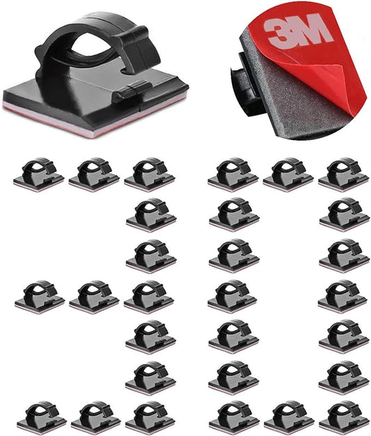 Cable Clips Self with 3M Adhesive Cord Organizer, Black 30pcs