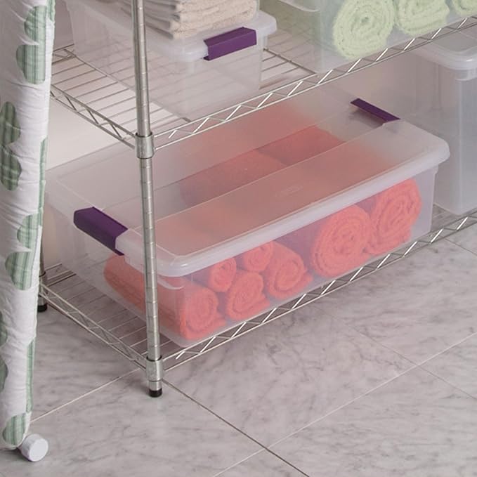 32 Qt ClearView Latch Storage Box, Stackable Bin with Latching Lid