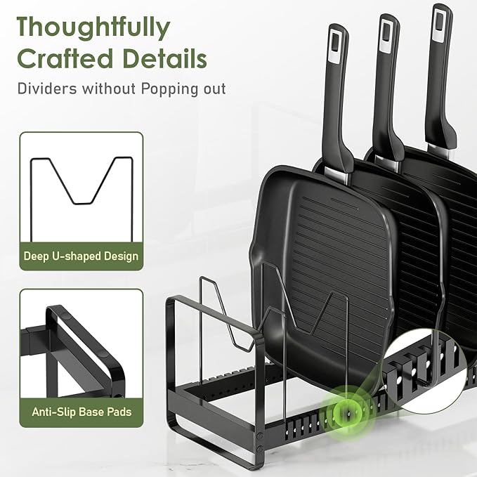 Pot Rack Pan Organizer inside Cabinet