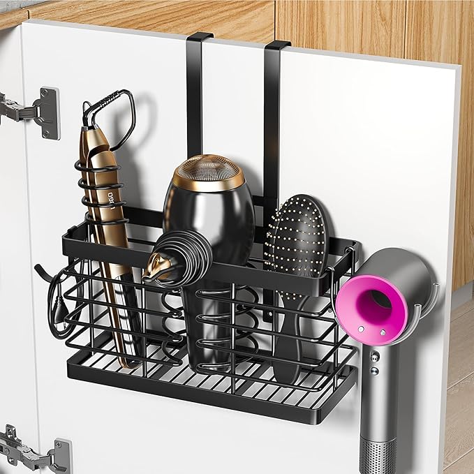 Hair Tool Organizer, 2026 Upgraded 3-in-1 Universal Hair Dryer Holder, Black