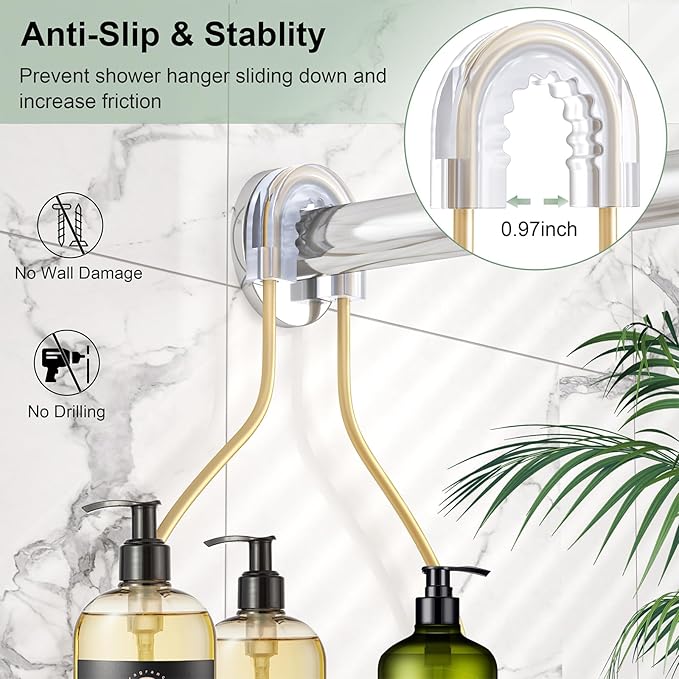 Shower Caddy Hanging, Bathroom Organizer, No Drilling Shelves Over Shower Head