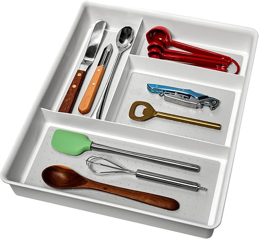 Madesmart 4 Compartment Drawer Organizer, White
