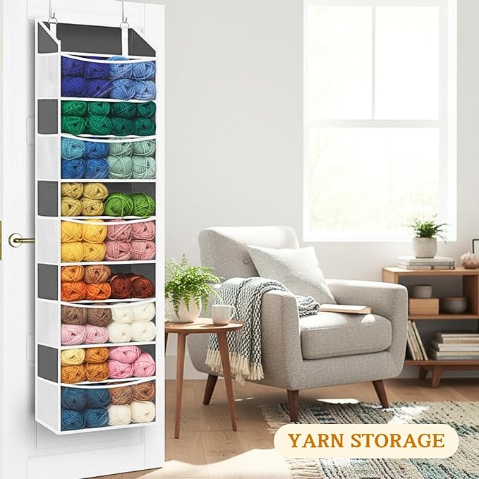 2 Pack Over Door Organizer with 5 Large Pockets