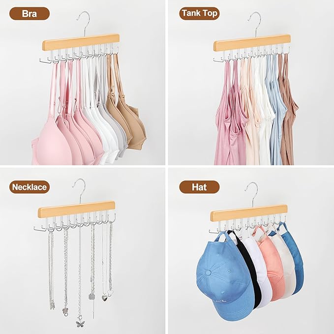 HANGER 2 Pack 2 in 1 Belt Tie Hanger for Closet Max 60 Belts with 60 Ties, CT59N
