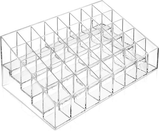 40 Slot Acrylic Lipstick & Makeup Organizer, Cosmetic Display Case, Clear