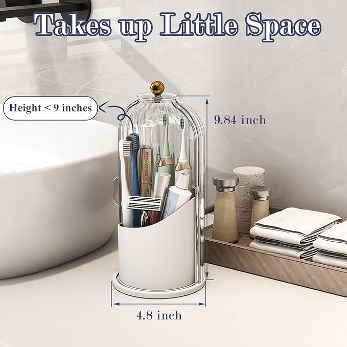 Dustproof Toothbrush Holders with Cover, Transparent