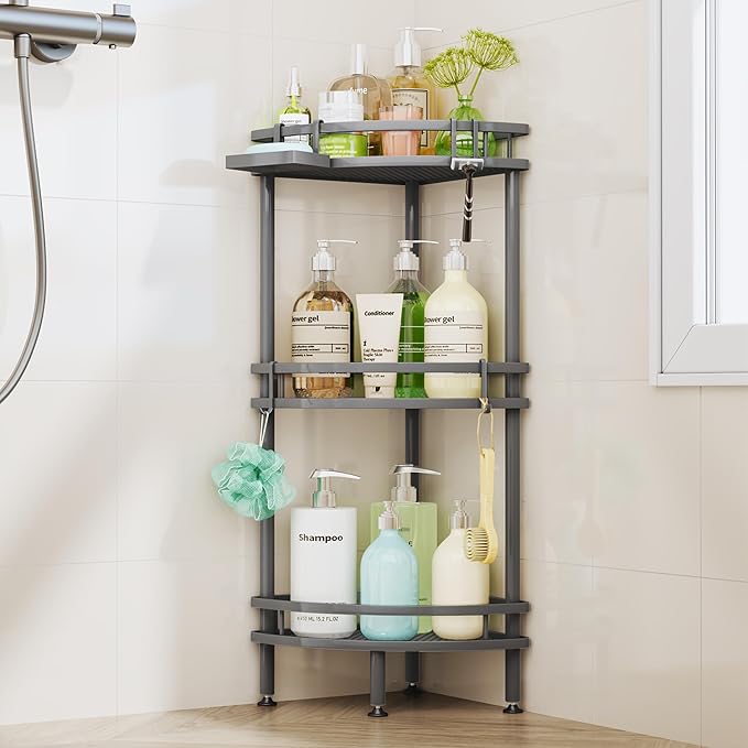 Standing Corner Shower Caddy, Grey