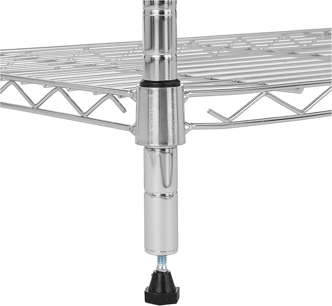 Amazon Basics 5-Shelf Tower Adjustable Storage Shelving Unit, Chrome