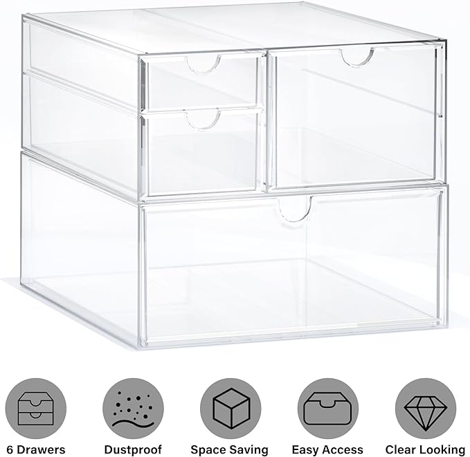 Acrylic Drawer Makeup Organizer with 4 Drawers