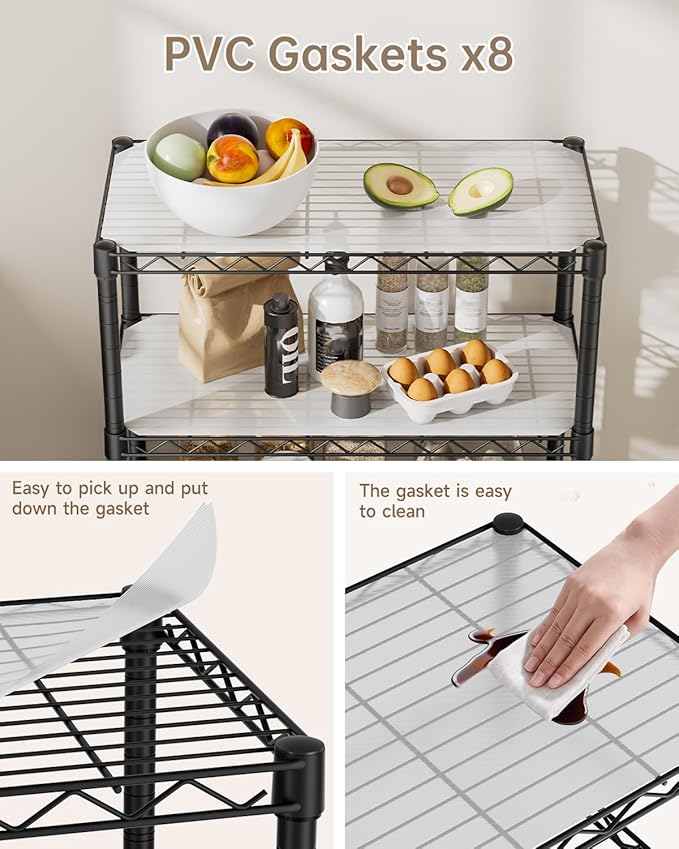 Golpart 8 Tier Adjustable Storage Shelves Heavy Duty Metal Shelf Wire Shelving Unit Organizer Rack for Home Kitchen Office Pantry Room Bathroom Shelving Organizers and Storage Laundry