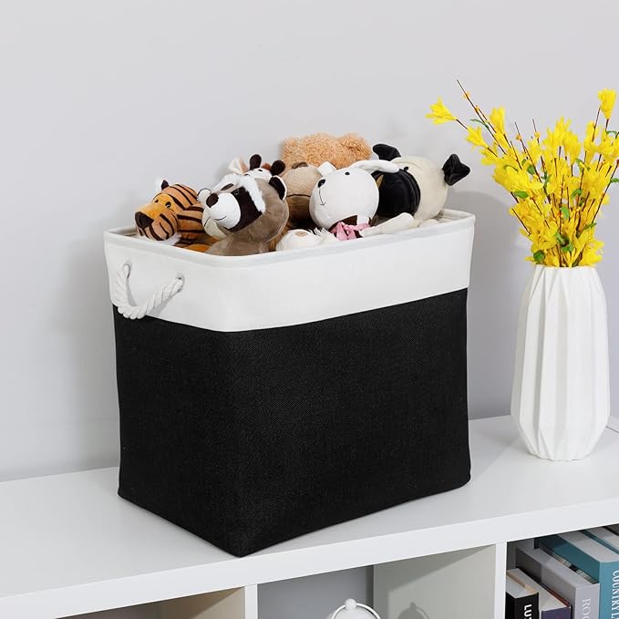 Bidtakay Baskets Extra Large Storage Bins for Clothes Set of 2 Black Baskets