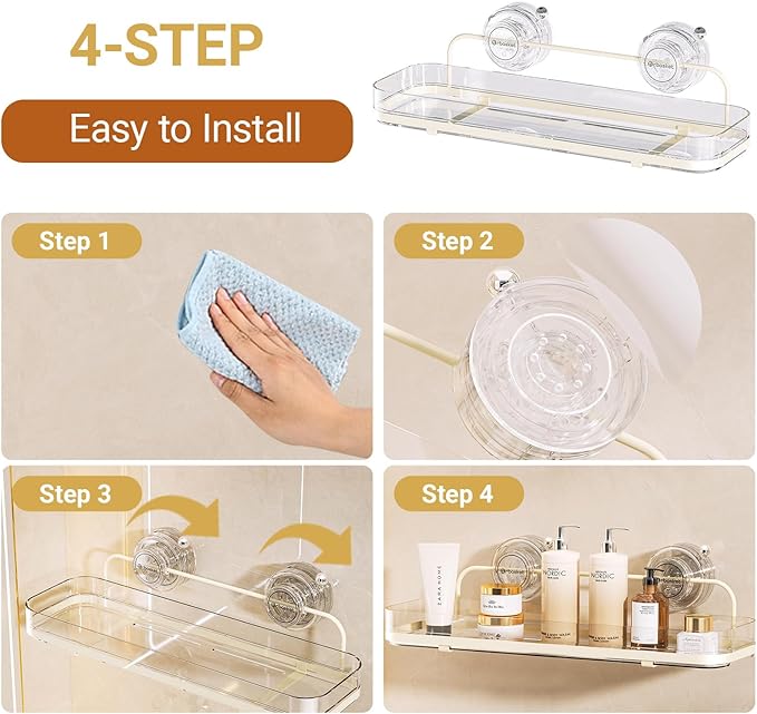 Suction Cup Shower Caddy, Clear