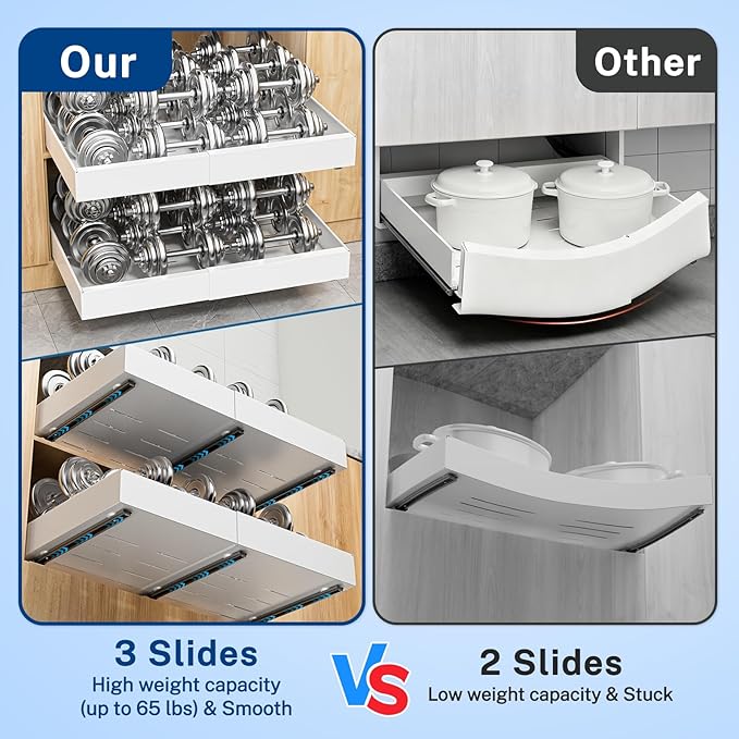 Pull Out Cabinet Organizer Expandable Width(12.2"-20.47") & 21"Deep