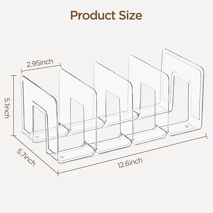 HBlife Clear Acrylic Kids Shoe Rack for Closet Organizers and Storage, Small Shoe Rack 4 Sections Toddler Baby Shoe Storage Organizer Stackable Shoe Shelf,Desk File Sorter Book Purse Organizer(2 Pack)