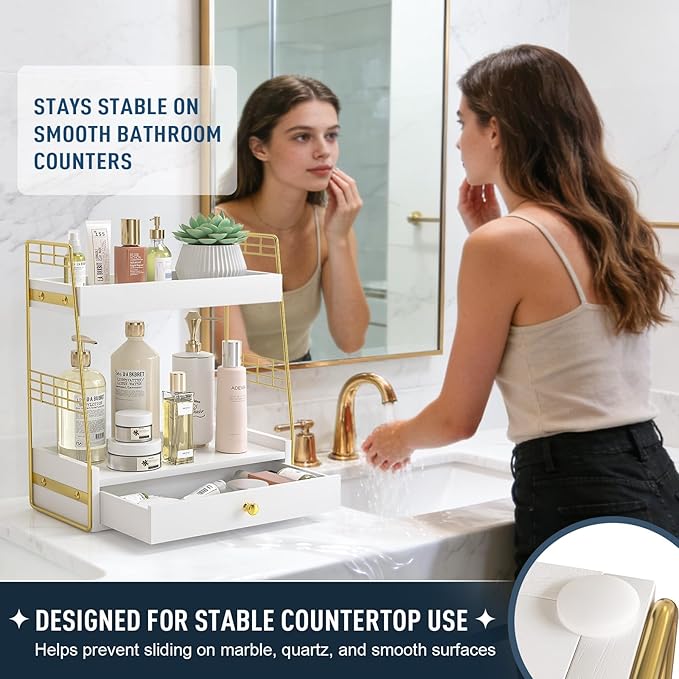 Bathroom Counter Organizer with Drawer