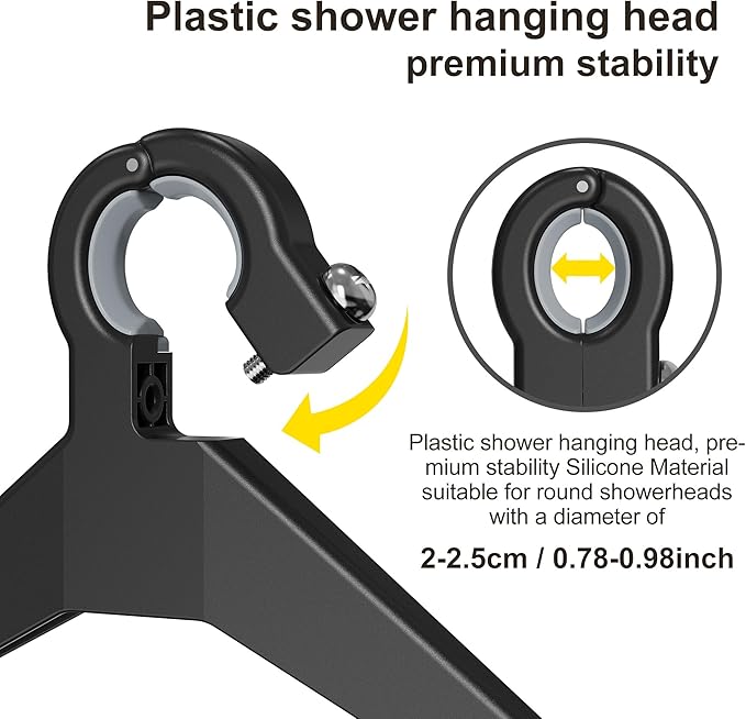 Adjustable Anti-slip Shower Caddy over Head, Black