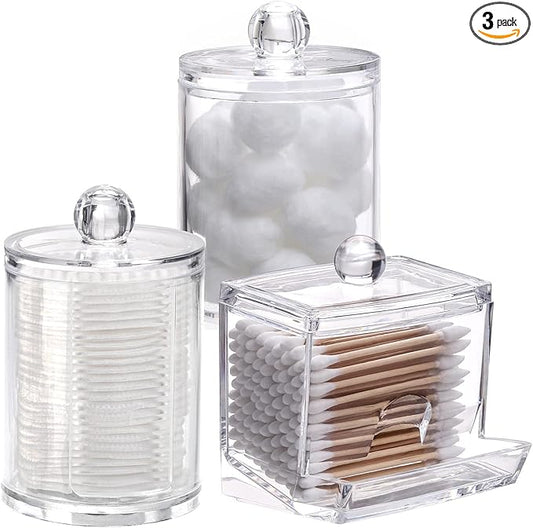 Bathroom Organizer Accessories Set-10 OZ, Apothecary Container Jar 3 Pcs